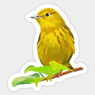 Yellow Warbler bird painting (no background) Sticker